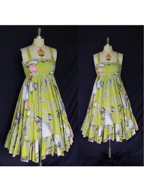 J. CREW collection talitha green shell empire dress nautical midi lilly vintage